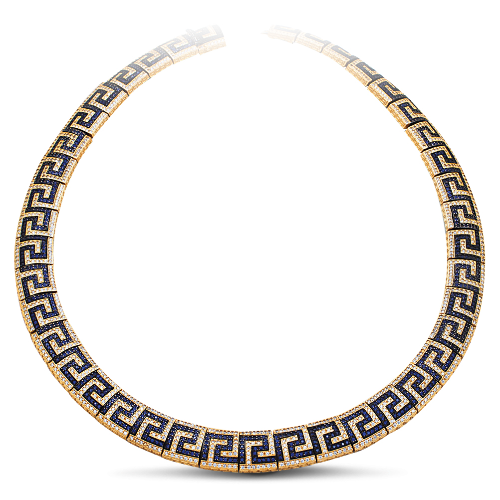 Greca Pave necklace with zircon K293