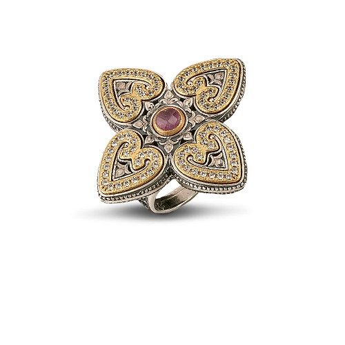 Ring with Zircon and Gemstone D86