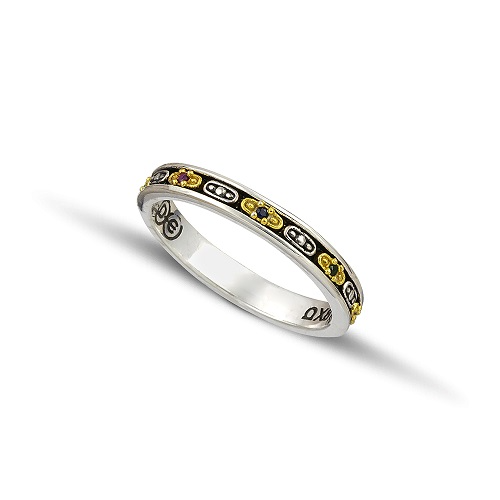 Silver Gold Wedding Rings D124