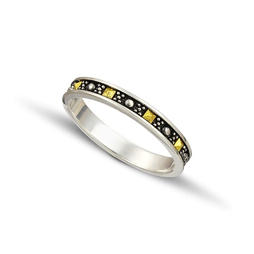 Silver Gold Wedding Rings D127A