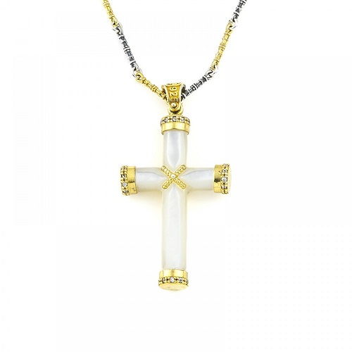 Cross with Mother of Pearl Stone C18
