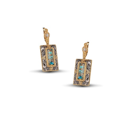 Earrings with Turquoise Gemstones S79