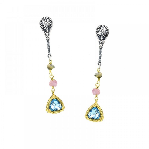 Earring with Blue Crystal S135