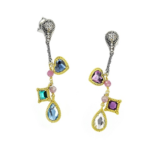 Earrings with Different Shapes of Crystals S135-3