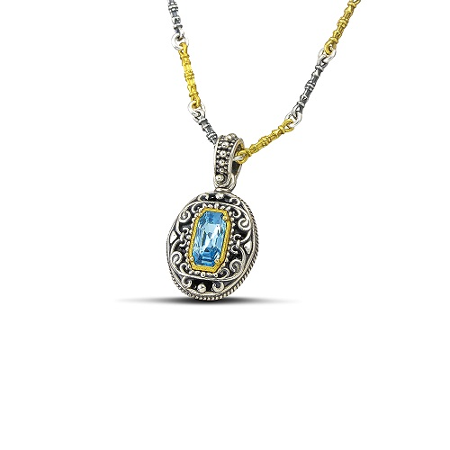 Pendant 925 with Blue Crystal M122-2