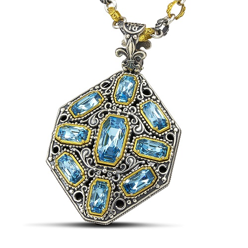 Pendant with Blue Crystals M122