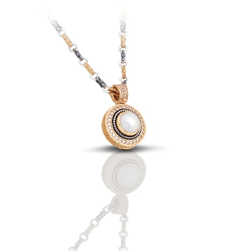 Pendant with Pearl and Zircon M297