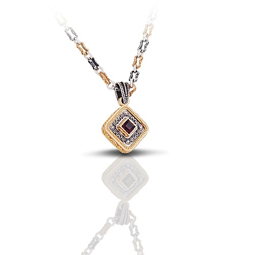 Pendant with Swarovski Crystal & Tricolour Chain M245