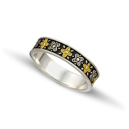 Silver Gold Wedding Rings D123A