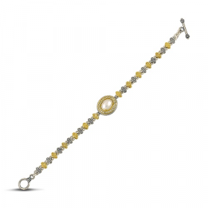 Bracelet with Pearls and Zircon B84-2