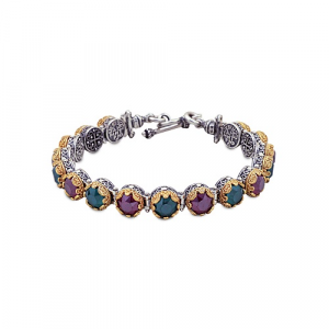 Bracelet with Round Multi Color Swarovski Crystals B50