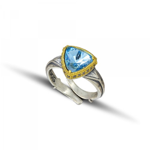 Ring with Swarovski Crystal and Zircon Stones D104