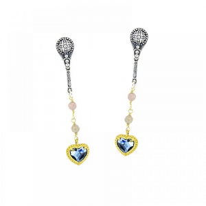 Earrings with Goldplated Crystal Heart S135-5