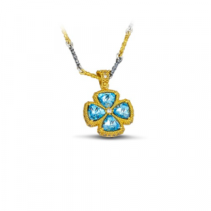 Cross with Crystals & Tricolour Chain M104-1