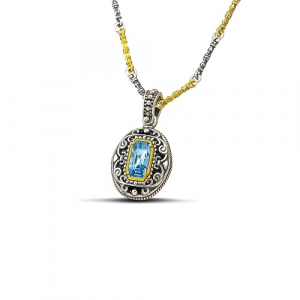 Pendant 925 with Blue Crystal M122-2