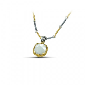 Reversible Pendant with Crystal, Mother of Pearl & Tricolour Chain M116-1