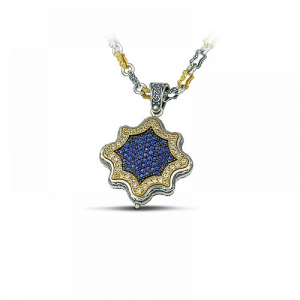 Reversible Pendant 925 with Semiprecious and Zircon Stones M113-1