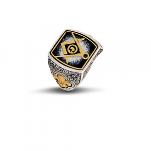 Reversible Masonic Ring with Enamel D8