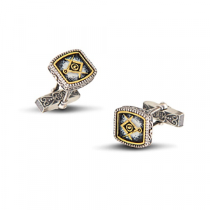 Masonic Cufflinks with Enamel MA8-1