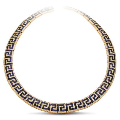 Greca Pave necklace with zircon K293