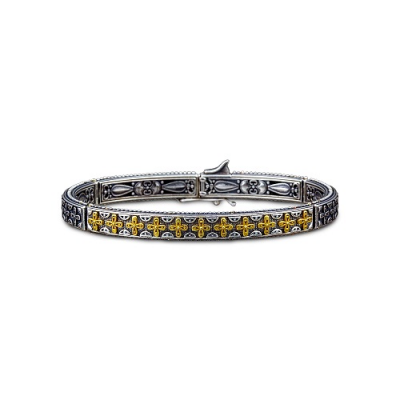 Sterling Silver Bracelet with Crosses B101-1